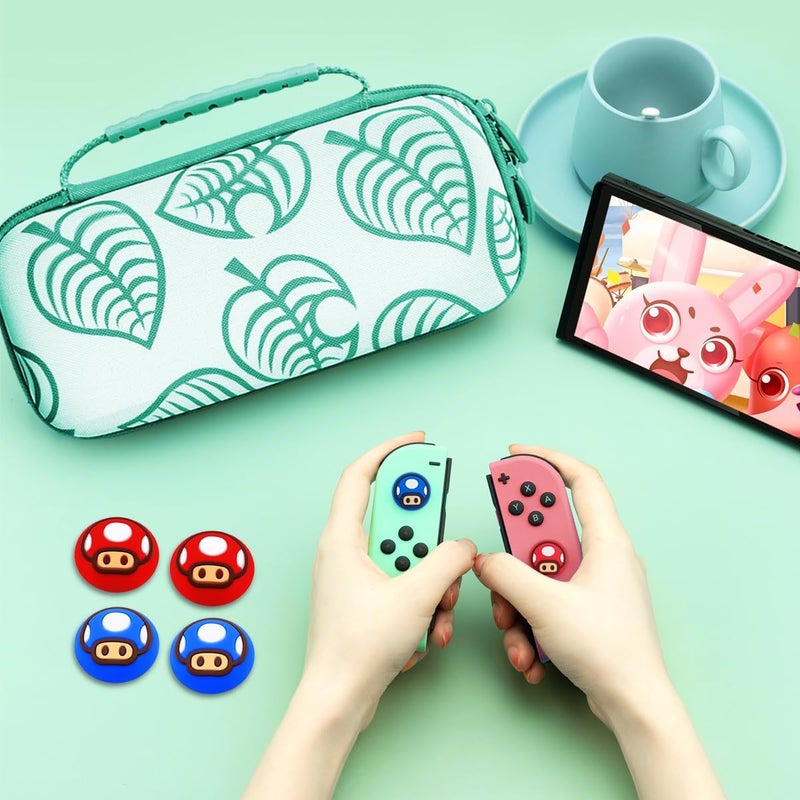 Sunmike Thumb Grip Caps for Nintendo Switch 1/ OLED/Lite, 4 Pcs Silicone Thumb Grip Caps for Nintendo Switch Joystick Cover Cute Accessories Joy con Thumb Grips - Blue&Red - Image 5